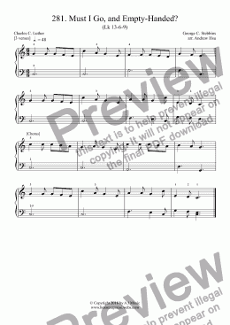 page one of Must I Go, and Empty-Handed? - Really Easy Piano 281