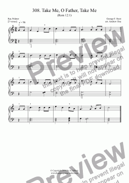 page one of Take Me, O Father, Take Me - Really Easy Piano 308