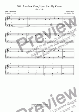 page one of Another Year, How Swiftly Come - Really Easy Piano 309