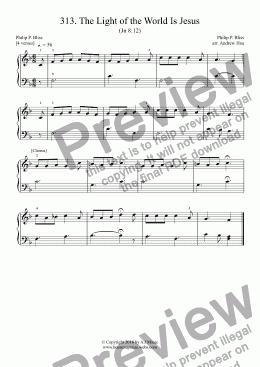 page one of The Light of the World Is Jesus - Really Easy Piano 313