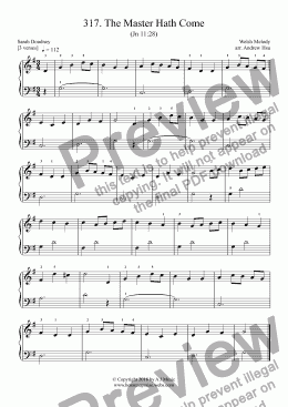 page one of The Master Hath Come - Really Easy Piano 317