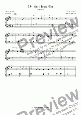 page one of Only Trust Him - Really Easy Piano 354