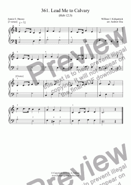 page one of Lead Me to Calvary - Really Easy Piano 361