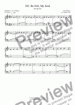 page one of Be Still, My Soul - Really Easy Piano 382