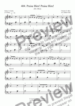 page one of Praise Him! Praise Him! - Really Easy Piano 404