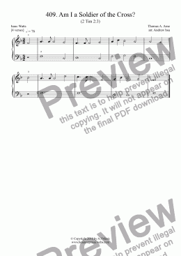 page one of Am I a Soldier of the Cross? - Really Easy Piano 409