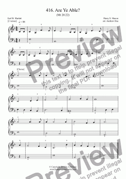 page one of Are Ye Able? - Really Easy Piano 416