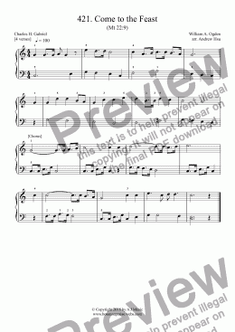 page one of Come to the Feast - Really Easy Piano 421