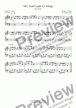 page one of God Leads Us Along - Really Easy Piano 443