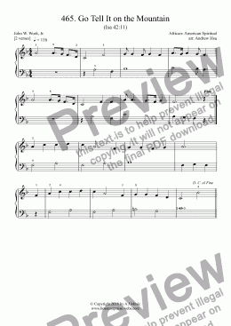 page one of Go Tell It on the Mountain - Really Easy Piano 465