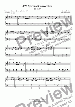 page one of Spiritual Convocation - Really Easy Piano 469