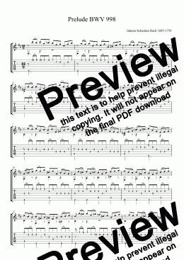 page one of Prelude BWV 998