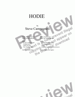 page one of HODIE