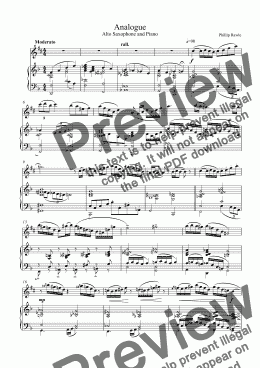 page one of Analogue - Alto Sax Solo