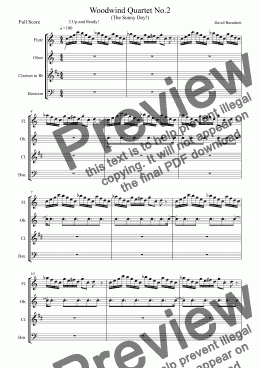 page one of Woodwind Quartet No.2 Op.6 (The Sunny Day!) Movement 2