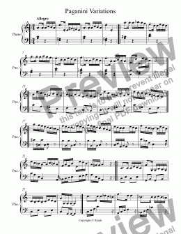 page one of Paganini Variations