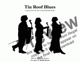 page one of Tin Roof Blues  (Rusty Nail Blues) for String Orchestra ''Jazz for 5 Strings Series''