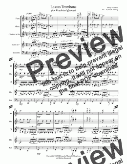 page one of Lassus Trombone (for Woodwind Quintet)