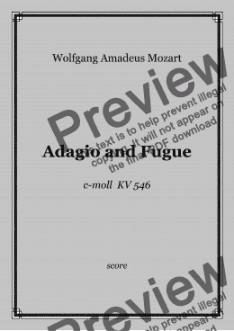 page one of W. A. Mozart - Adagio and Fugue c-moll KV 546 for Strings