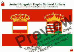 page one of Austro-Hungarian Empire National Anthem (1867 to 1918) “Die Kaiserhymne” (Emperor's Song) for Brass Quintet ''World National Anthem Series''