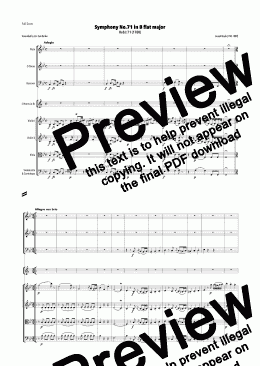 page one of Haydn - Symphony No.71 in B flat major