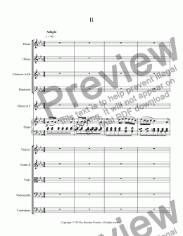 page one of Piano Concerto in E-flat Major (2nd mvt)