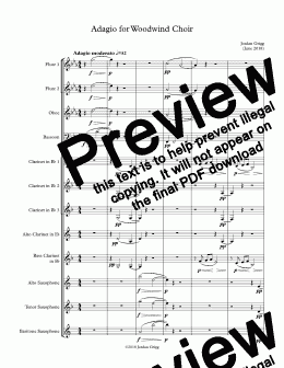 page one of Adagio for Woodwind Choir - Score and parts