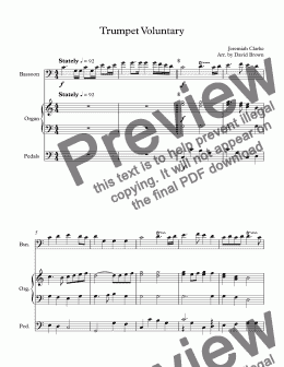 page one of Trumpet Voluntary for Bassoon Solo