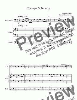 page one of Trumpet Voluntary for Double Bass Solo