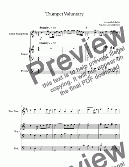 page one of Trumpet Voluntary for Tenor Sax Solo