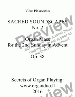 page one of Organ Mass for the 2nd Sunday in Advent - Full Score