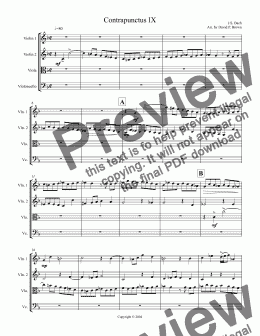 page one of Contrapunctus IX for String Quartet