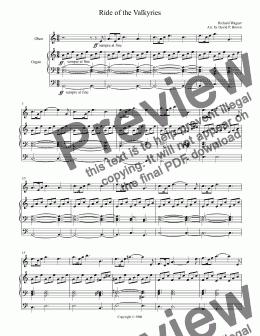 page one of Ride of the Valkyries for Oboe Solo