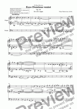 page one of Ecce Dominus veniet, Op. 44 (2018) - Full Score