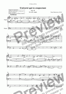 page one of Universi qui te exspectant, Op. 45 for solo organ