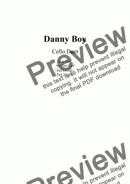 page one of Danny Boy for Cello Duet