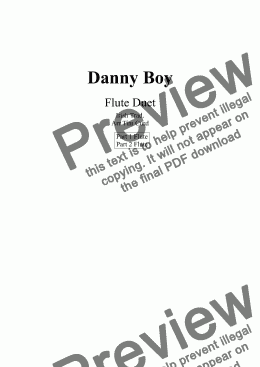 page one of Danny Boy for Flute Duet