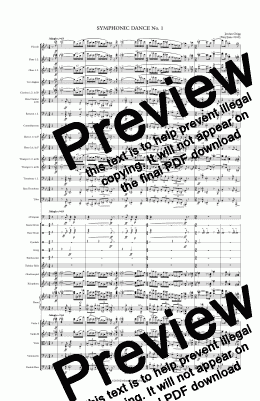 page one of Symphonic Dance No 1 - Score and parts