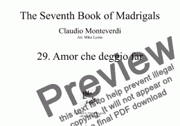 page one of 10-piece Brass Ensemble - Monteverdi Madrigals Book 7 - 29. Amor che deggio far