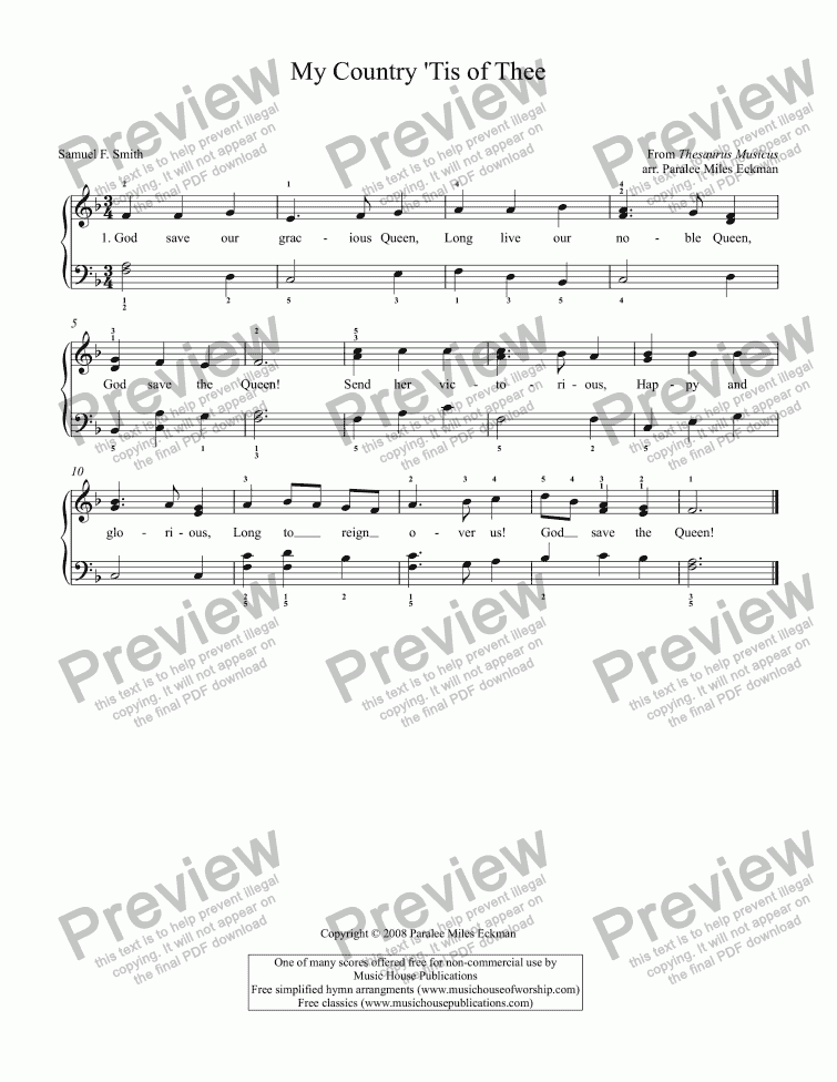 God Save The Queen - Download Sheet Music PDF file