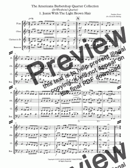 page one of Americana Barbershop Quartet Collection (for Woodwind Quartet)