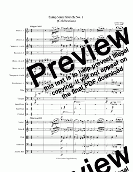 page one of Symphonic Sketch No 1 (Celebration) - Score and parts