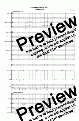 page one of Symphonic Sketch No 3 (Champion) - Score and parts