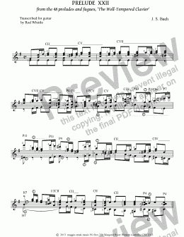 page one of Prelude XXII  (for solo classical guitar)  3pp