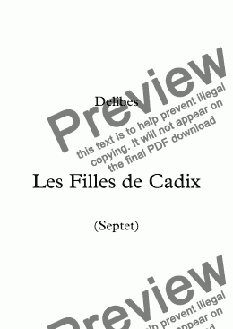 page one of Les Filles de Cadix (Septet)