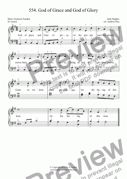 page one of God of Grace and God of Glory - Easy Piano 554