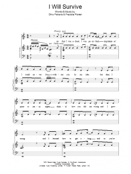 page one of I Will Survive (Piano, Vocal & Guitar Chords (Right-Hand Melody))