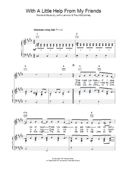 page one of With A Little Help From My Friends (Piano, Vocal & Guitar Chords)