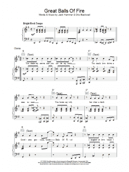 page one of Great Balls Of Fire (Piano, Vocal & Guitar Chords)