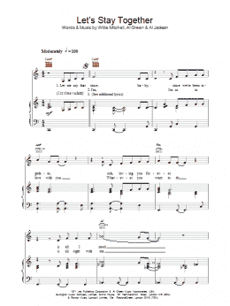 page one of Let's Stay Together (Piano, Vocal & Guitar Chords)